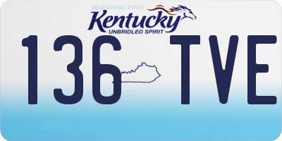 KY license plate 136TVE