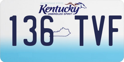 KY license plate 136TVF