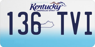 KY license plate 136TVI