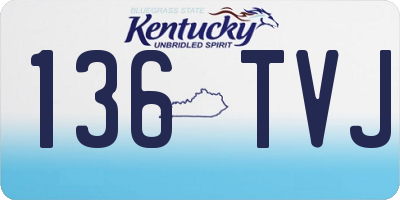 KY license plate 136TVJ