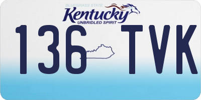 KY license plate 136TVK