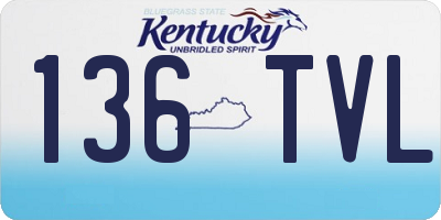 KY license plate 136TVL