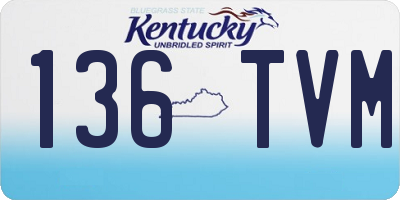 KY license plate 136TVM