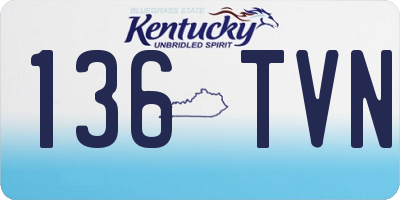 KY license plate 136TVN