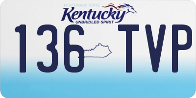 KY license plate 136TVP
