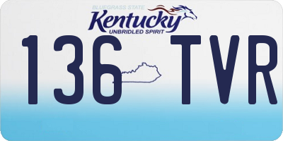 KY license plate 136TVR