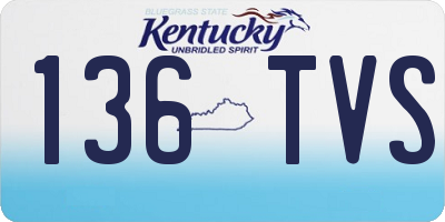 KY license plate 136TVS