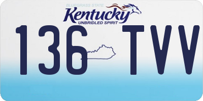 KY license plate 136TVV