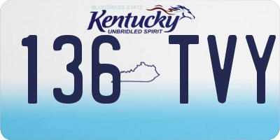 KY license plate 136TVY