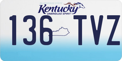 KY license plate 136TVZ