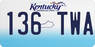 KY license plate 136TWA