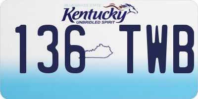 KY license plate 136TWB