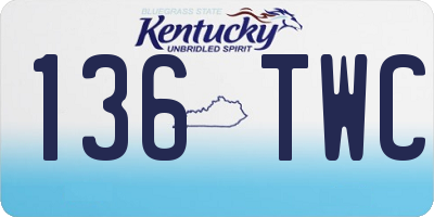 KY license plate 136TWC