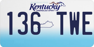 KY license plate 136TWE