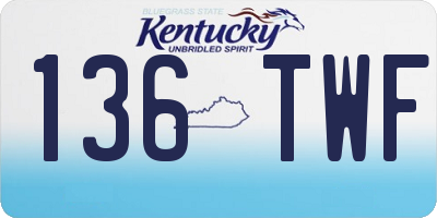 KY license plate 136TWF