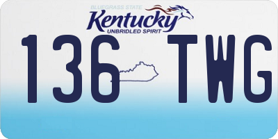KY license plate 136TWG