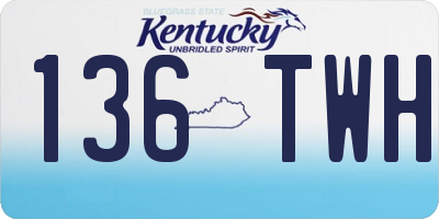 KY license plate 136TWH