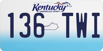 KY license plate 136TWI