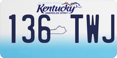 KY license plate 136TWJ