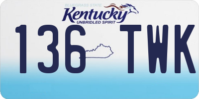 KY license plate 136TWK