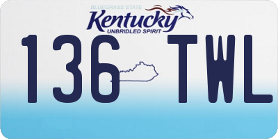 KY license plate 136TWL