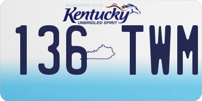 KY license plate 136TWM