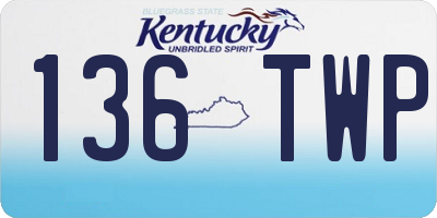 KY license plate 136TWP