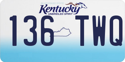 KY license plate 136TWQ