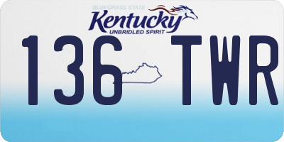 KY license plate 136TWR