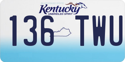 KY license plate 136TWU