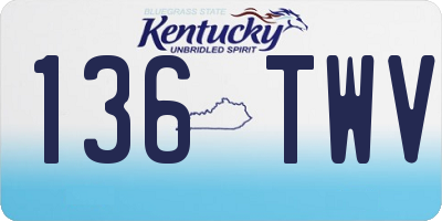 KY license plate 136TWV