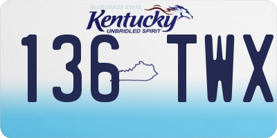 KY license plate 136TWX