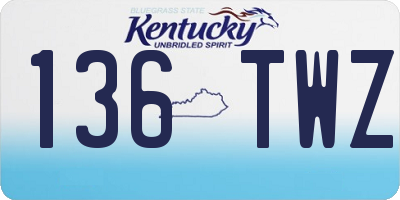 KY license plate 136TWZ
