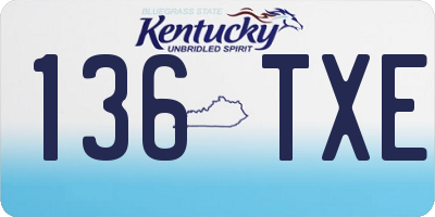 KY license plate 136TXE
