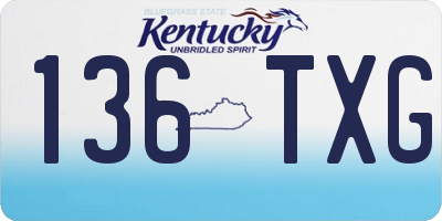 KY license plate 136TXG