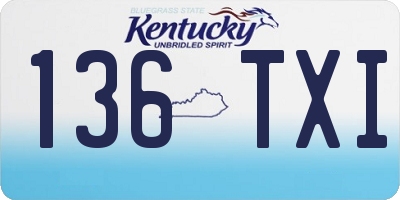 KY license plate 136TXI