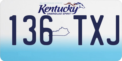 KY license plate 136TXJ