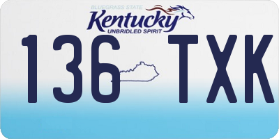 KY license plate 136TXK