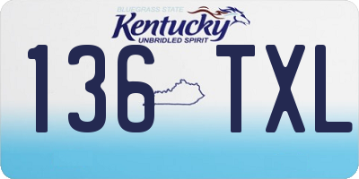 KY license plate 136TXL