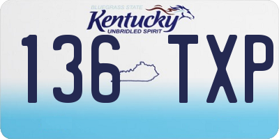 KY license plate 136TXP