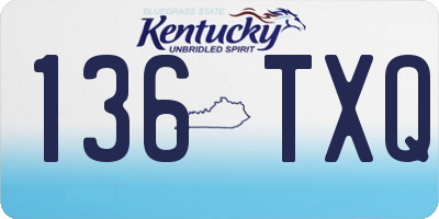 KY license plate 136TXQ
