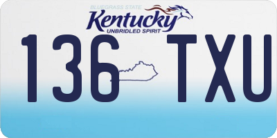 KY license plate 136TXU