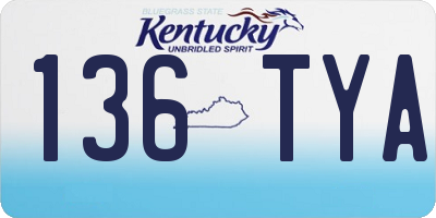 KY license plate 136TYA