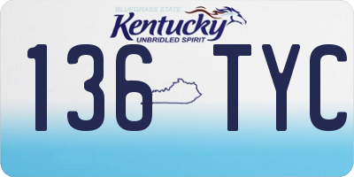 KY license plate 136TYC