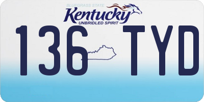 KY license plate 136TYD