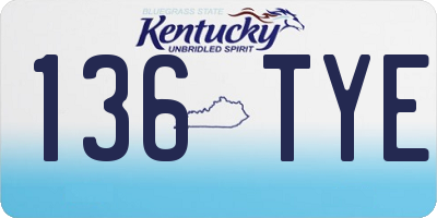 KY license plate 136TYE