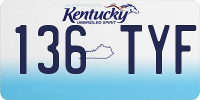 KY license plate 136TYF