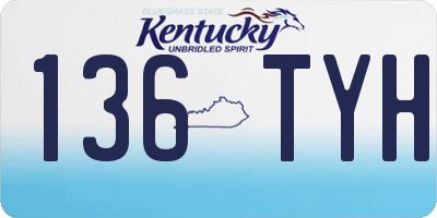 KY license plate 136TYH