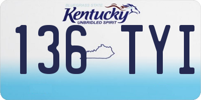 KY license plate 136TYI