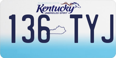 KY license plate 136TYJ